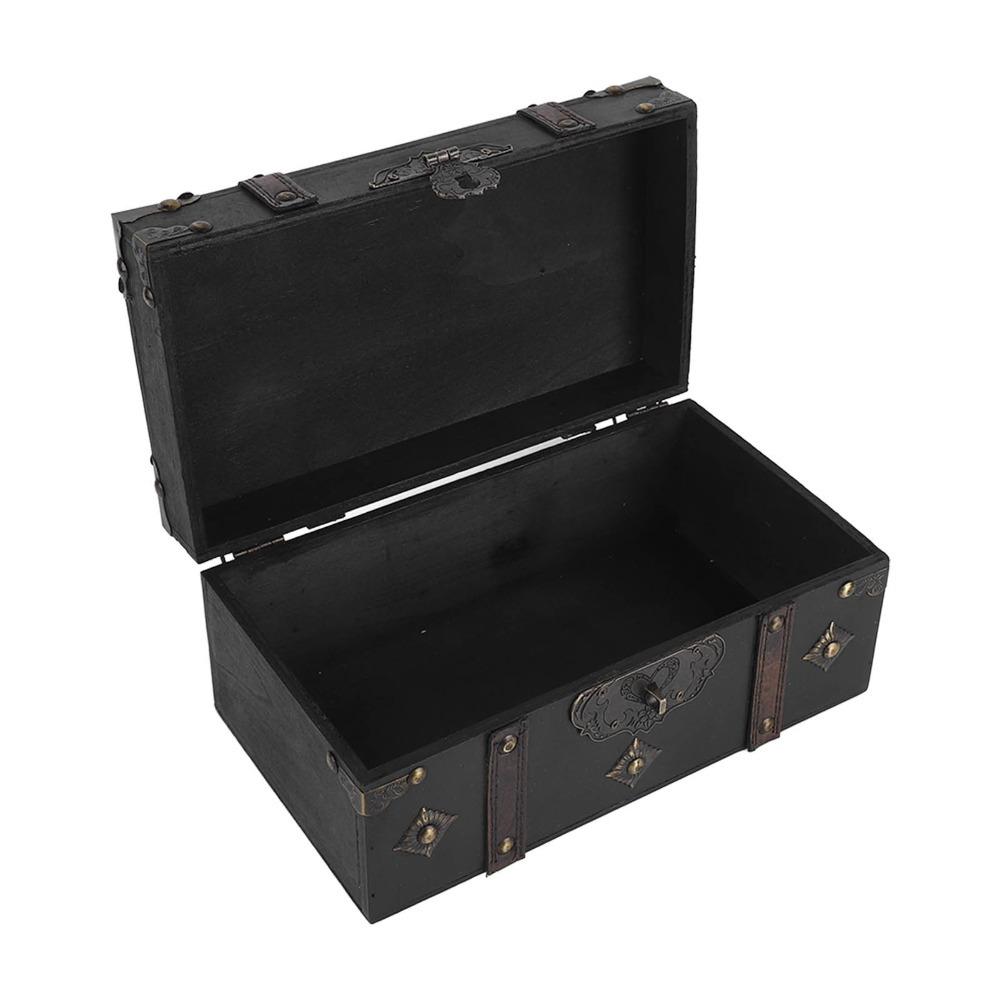3pcs With Lock Wooden Storage Box Retro Decorative Storage Box Jewelry Trinket Box  For Jewelry