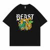 American Retro BEAST Hustler Hardworking Hiphop Shortsleeved Band Tshirt for Men and Women Pure Cotton Loosefitting