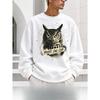 Vintage Graphic Men's Crew Neck Sweatshirt With Private Owl Club Print, Casual Long Sleeve Fall Winter Gift.
