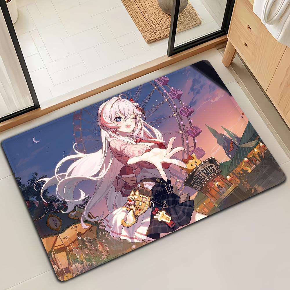 S-Strinova Michelle Game Door Mat Bath Microfiber Decorative Versatile Flannel Floor Mat Quick Dry Absorbent Non-slip Sole