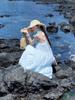 Seaside Vacation Striped Suspender Dress Children 2026 Summer New French Temperament Loose Small Long Dress