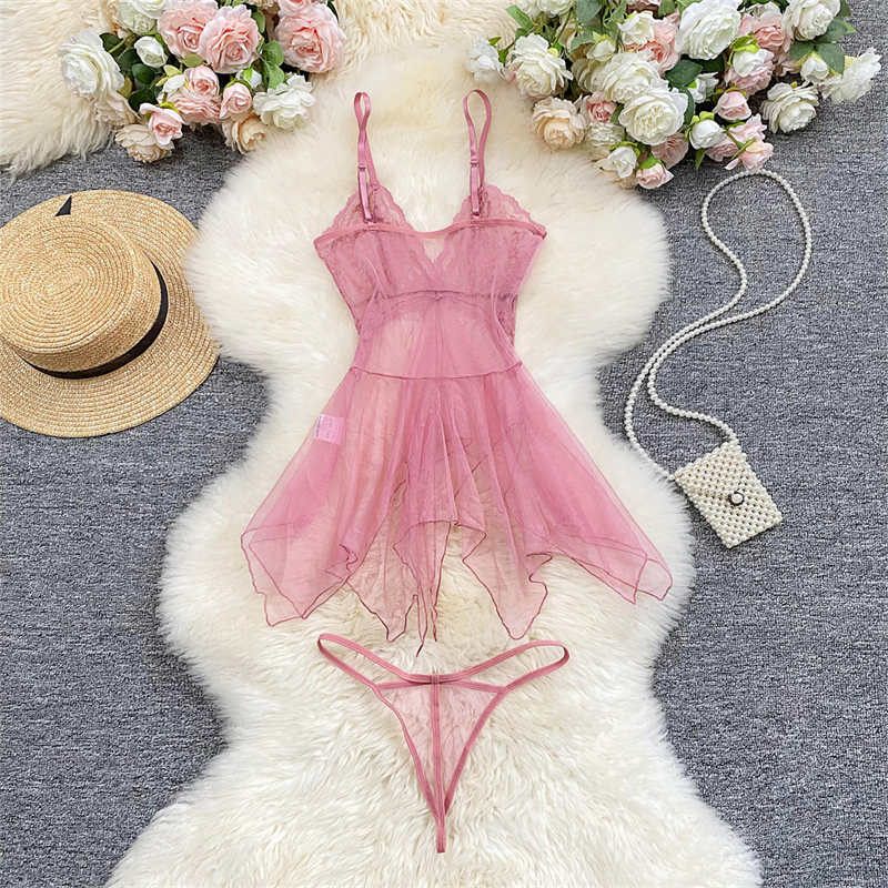 Sexy Hot Mesh Verführerisches Set Tüll Nachthemd Süße Dessous Durchsichtig
