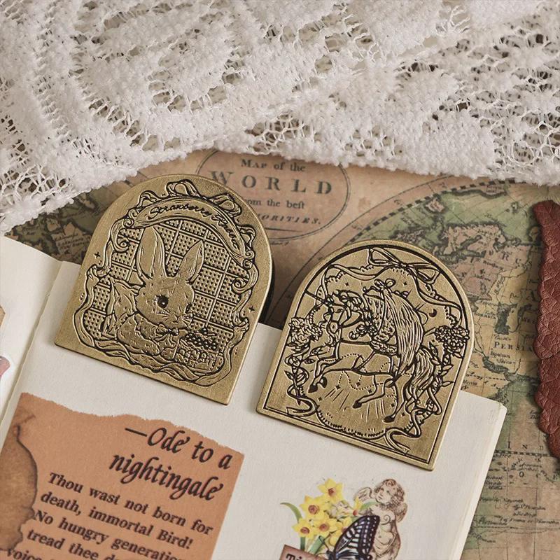 Yuezhen Star & Forest Night Retro Metal Clips for Stationery and Handbooks