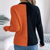 Women's Fashion Casual Loose Contrast Raglan Sleeve Sweater Long Sleeve Pullover Top
