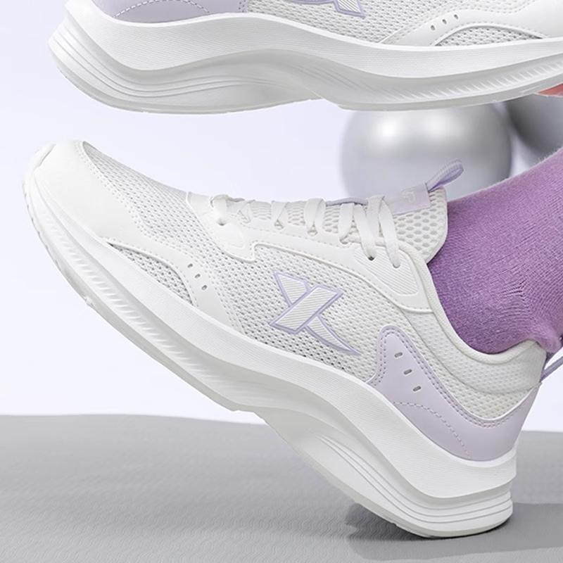 Xtep Jumping Shoes Sports Versatile Shock Absorbing Wear Resistant Breathable Low Top Casual Running Shoes Women Sneaker White Purple 876418110061-5