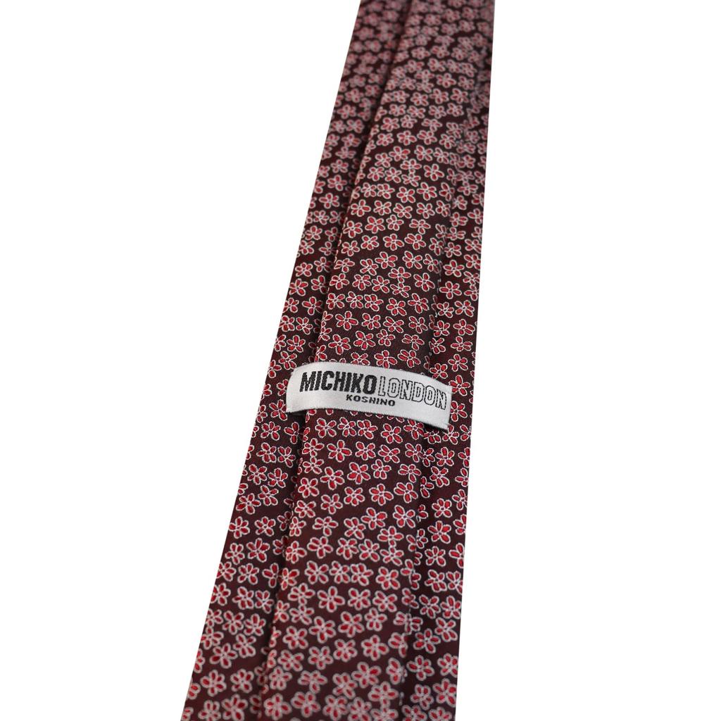 [Michiko London] Short Tie, Approx. 137cm in Length, Wrinkle-Resistant, Bonded Fabric, Voluminous Feel, Made in Japan, KOSHINO Brand Tie, Check