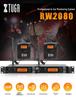 XTUGA RW2080 UHF Dual-Channel Wireless In-Ear Monitor System with Rackmount 2U Transmitter for Stage and Recording