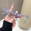2025 Slim Anti-Blue Light Flat Women’s Glasses, Xiaohongshu Style, Myopia-Compatible Frames