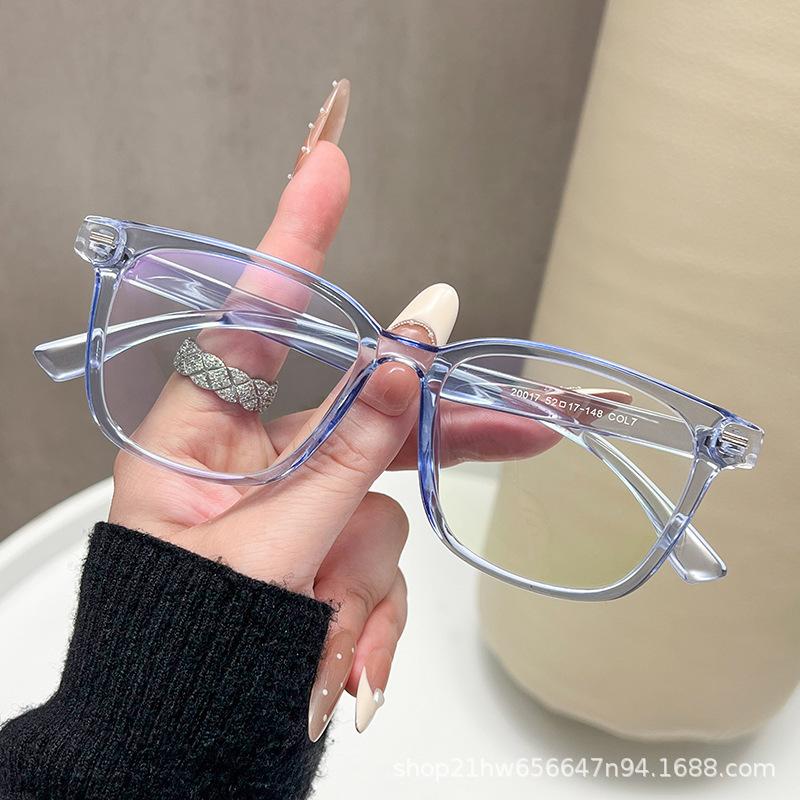 2025 Slim Anti-Blue Light Flat Women’s Glasses, Xiaohongshu Style, Myopia-Compatible Frames