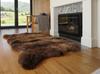Pătură Mare din Piele de Oaie, Triplu Maro, Piele Naturală de Oaie, 64" X 46", Covor Decorativ, Natural, Confortabil, Pufoasă, Blana Este Foarte Densă, Strălucitoare !