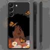 Pretty African Girl Daisy Flower Butterfly Liquid Case For Samsung Galaxy S22 S21 S20 Fe Ultra S10 S9 S8 Plus S10e Note 20 Lite