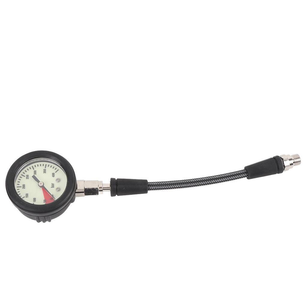 Diving Pressure Gauge with Carbon Fiber Woven Hose Diving Night Glow Pressure Gauge for BCD Regulator 15cm   5.9in
