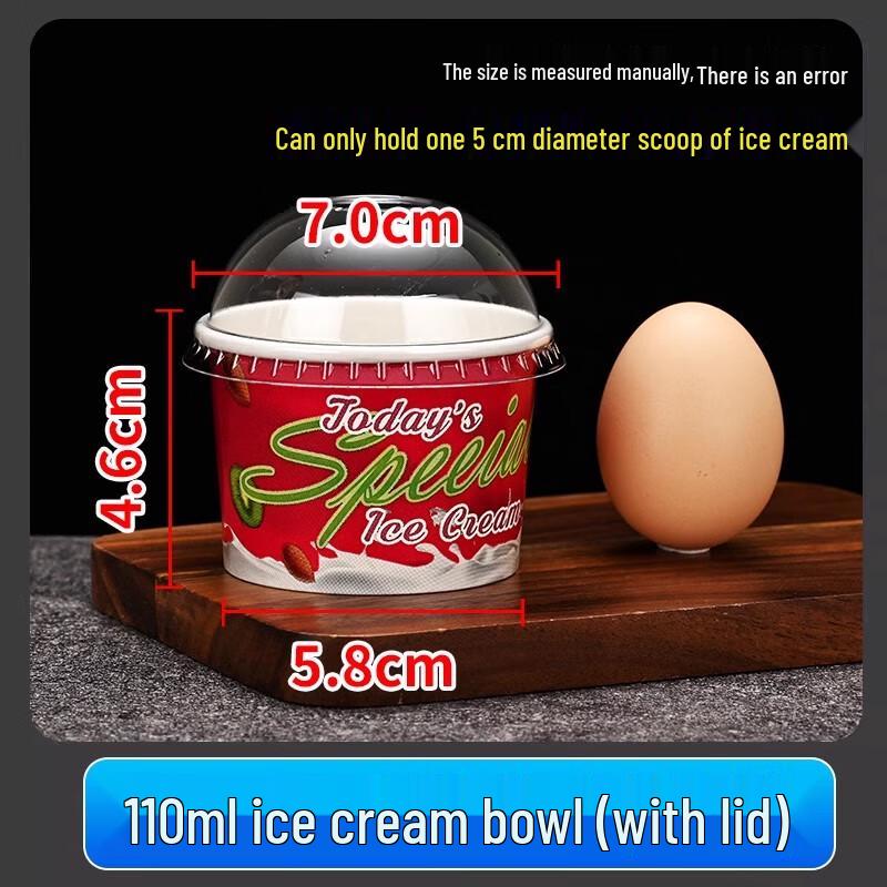 Sanbile Disposable 4oz Ice Cream Sampling Paper Cups