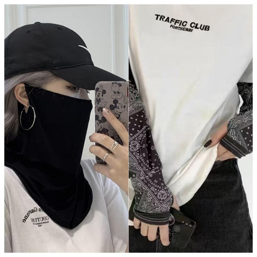 Sunscreen Mask, Men's and Women's Ice Silk Hanging Ears, Neck Protection, Scarf, Summer Sunshade