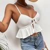 Summer Fashion Style Ins Versatile New Arrival Women's Clothing Sexy Low-Cut Sexy Open Back Knotted Short Sling Tops