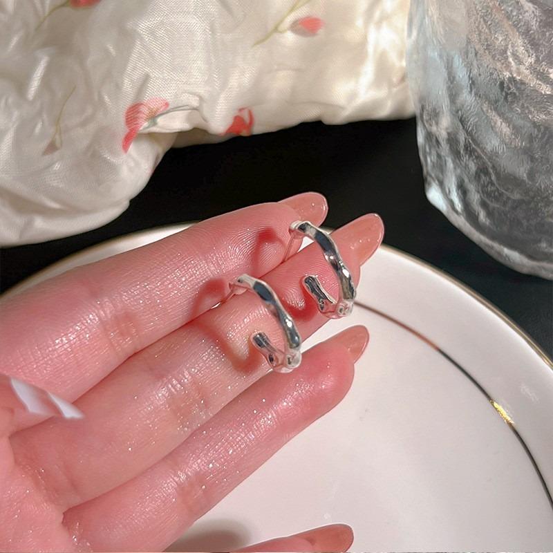 S925 Sterlingsilber Ohrnadeln neuer Temperament einfacher und kleiner Ohrstecker Damenohrringe Ohrlöcher Anti-Blockier-Ohrringe Schmuck