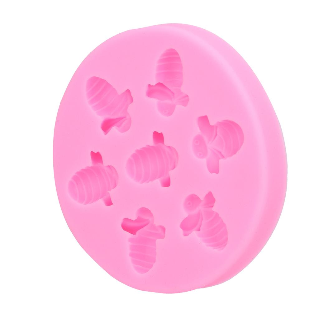 Cake Mold BeeShaped Food Grade Silicone Cake Mold Cake Decoration DIY Baking Tool(Pink )