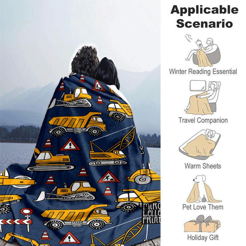 1 Stück Traktor-Druck Leichte Flanelldecke, Bequeme und Warme Decke, für Camping Sofa Bett und Couch Büro, Geeignet für Geschenk Blan