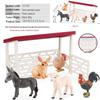 Farm Animal Miniature Set: Horse, Sheep, Cattle, and Pigsty Fences for Kids' Playhouse