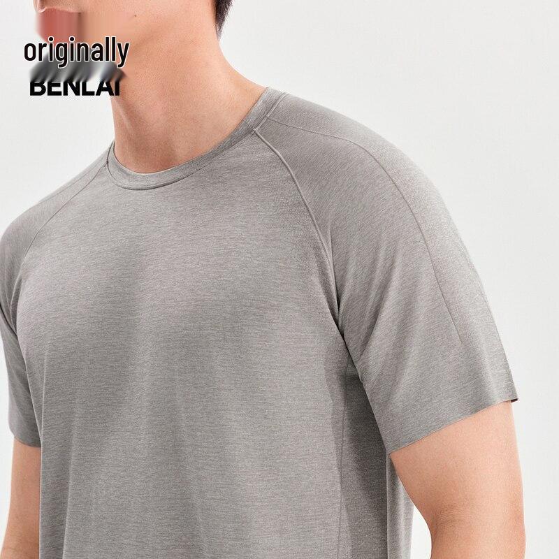 Benlai Men's Round Neck Raglan Sleeve Sports T-Shirt