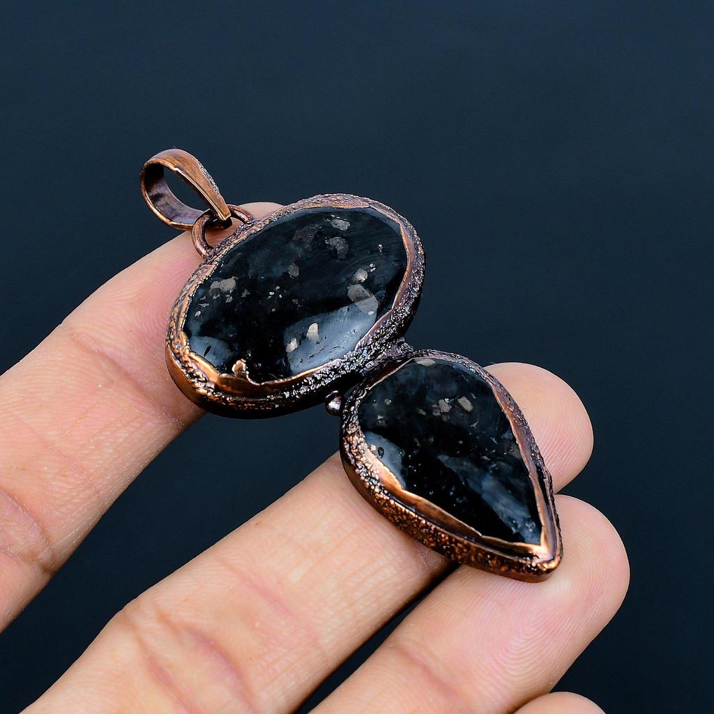 Nummite Pendant, Copper Electroformed Gemstone Jewelry, Handmade Pendant, For Thanksgiving