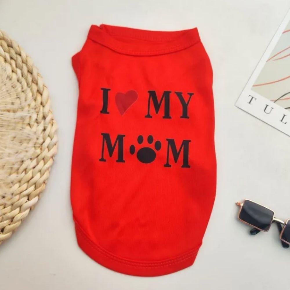 Breathable Pet Love Print Vest Polyester Puppy Love Mommy Sleeveless Cat Vest Tee Shirt  Summer