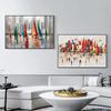 Abstract Sailboat City Landscape Poster Canvas Oil Painting Vintage Wall Art Picture Print For Modern Living Room Home Decor