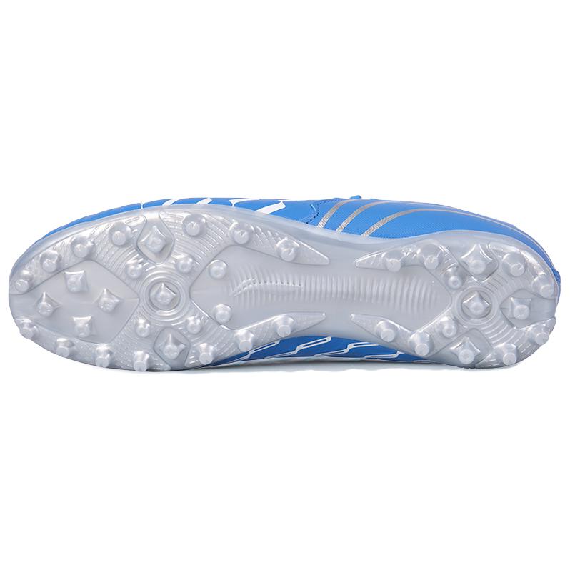 New LiNing MG Rubber Short Studs Artificial Ground Wear Resistant Soccer Shoes Men's Blue White YSFU005-2