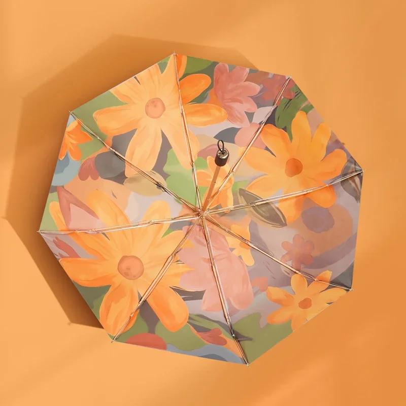 Dual Purpose UV Protection Umbrella Folding Sun Protection Umbrella Upf50+ Double Retro Sunshade