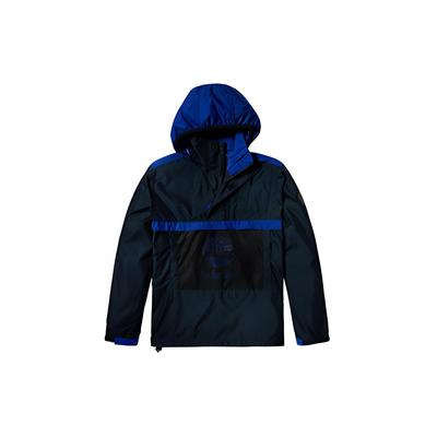 Jednofarebná mikina s kapucňou a potlačou loga, ležérna športová bunda pre mužov, tmavomodrá A29RB-Z03