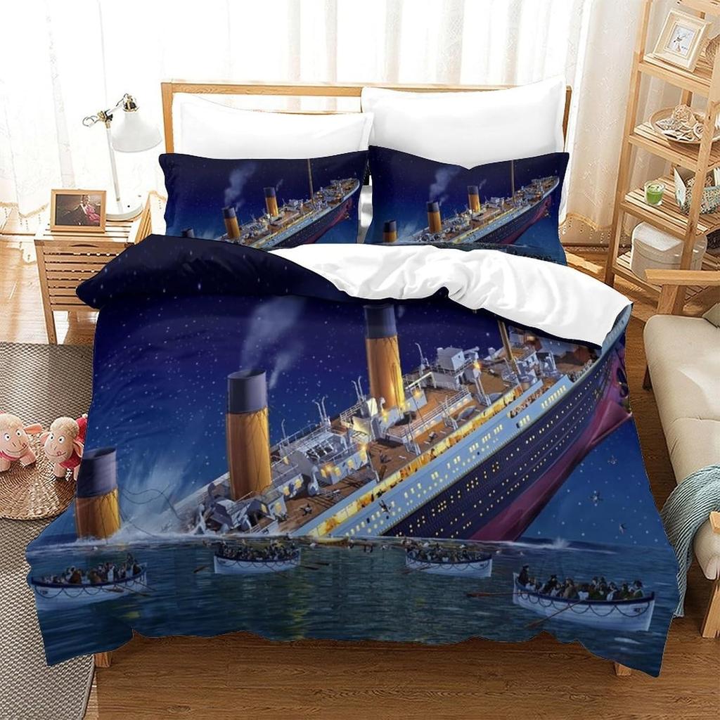 Copripiumino Federa Amore Romantico Titanic Jack Rose Set Biancheria da Letto Adulto Ragazzo Ragazza Decorazione Camera da Letto Singolo Matrimoniale Grande