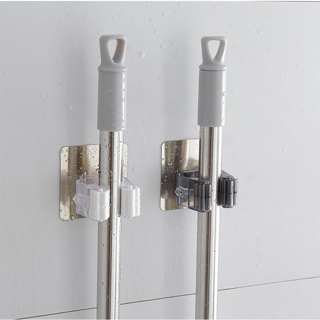 Self-adhesive Wall-mounted Mop Storage Bag Storage Rack