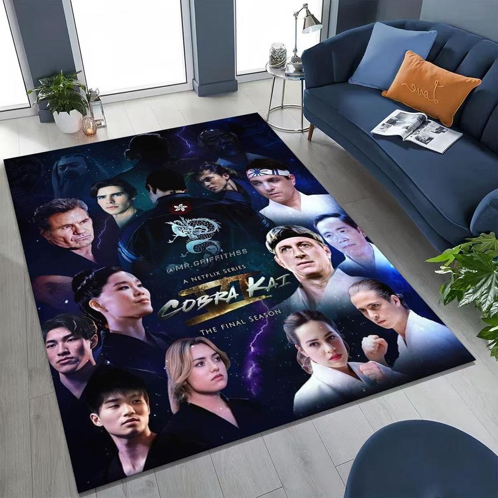 3D Cobra Kai Karate Daniel LaRusso Johnny Art Rug for Bedroom Living Room Sofa Home Doormat Decor, Large Kids Non-slip Floor Mat