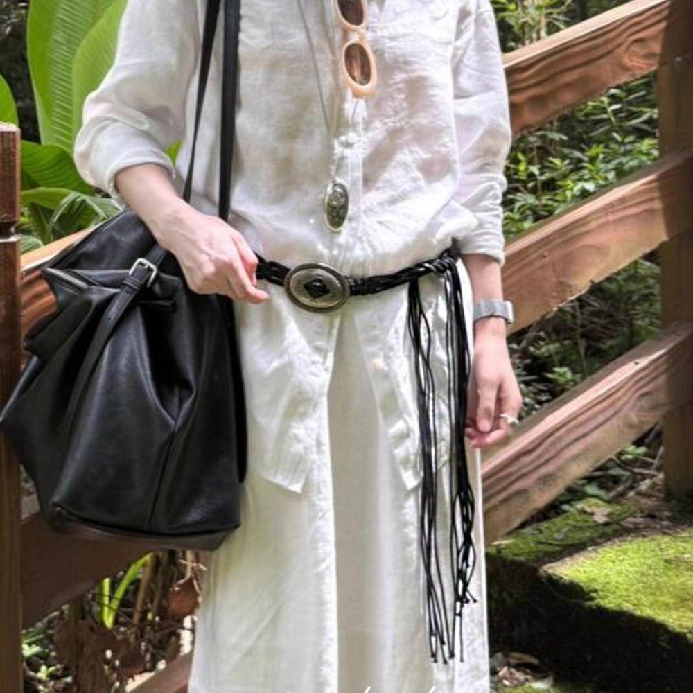 woven Bohemian Style Belt Waistband Tassel Waist Chain Fashion Ethnic Style Weave Belt  Beach