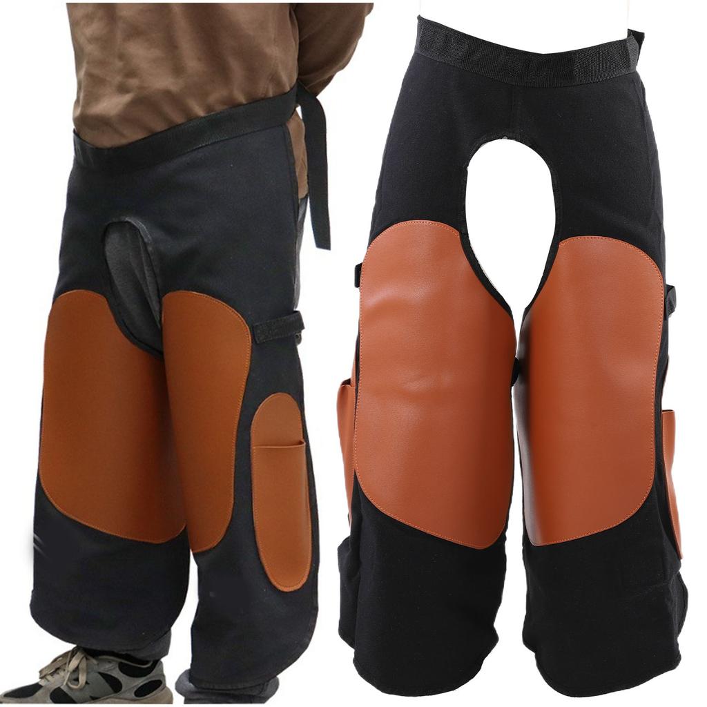 Equine Farrier Apron Adjustable Wear Proof Canvas with PU Split Leather Coating Stable Horse Grooming Protective Supplies