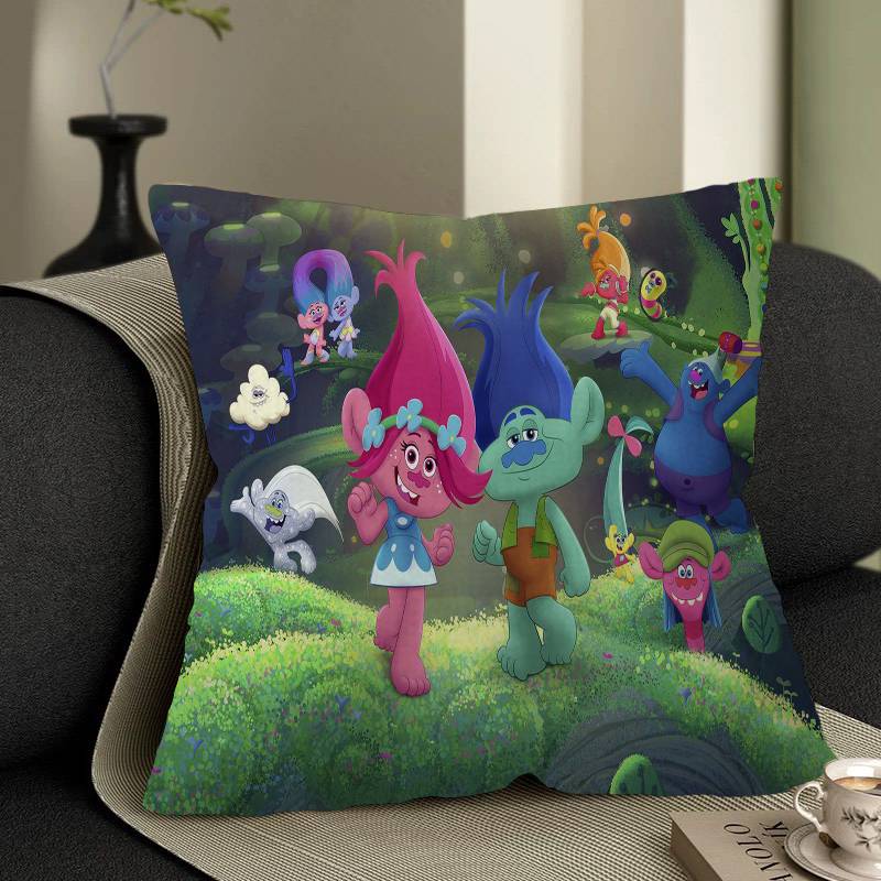 Cartoon T-Trolls Band Together 45*45cm Cushion Cover Pillow Cover Decor Pillowcase Home Pillowcase for Couch Pillow