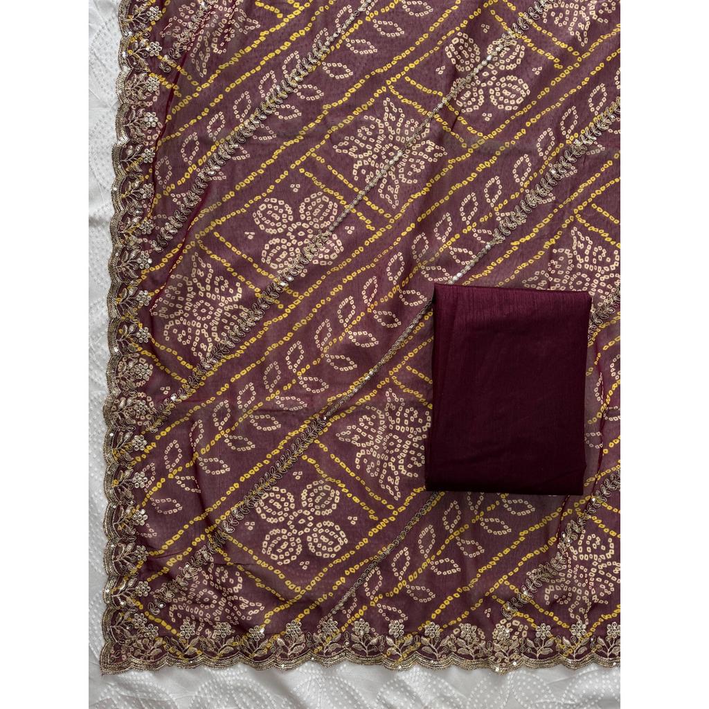 Designer Party Wear Bandhej Saree Collection