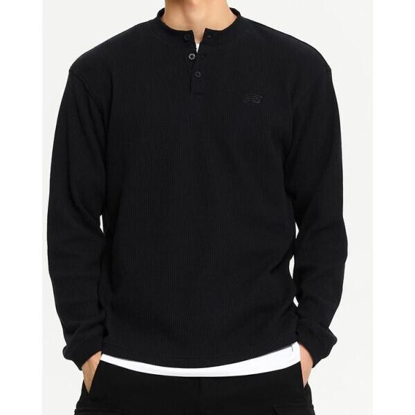 New Balance Waffle Henley Neck Long Sleeve T shirT mT43514men