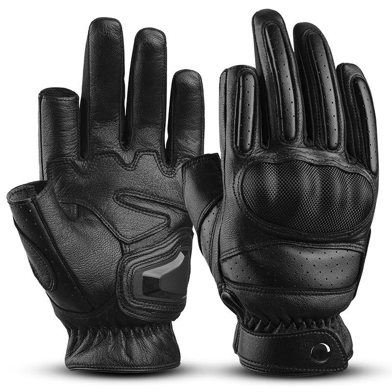 

Корейские мотоциклетные перчатки из натуральной кожи, с сенсорным экраном, нескользящие, летние, дышащие, защитные, полнопалые, из овчины, для езды на мотоцикле M