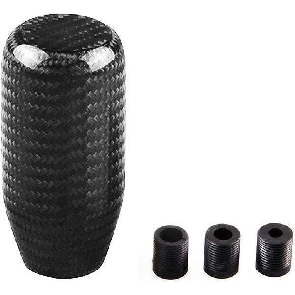 RYANSTAR Universal Gear Shift Style Knob,Car Modified Carbon Fiber Stand Head Manual Transmission Shift Lever Knob Head Wave Stick Shift Knob