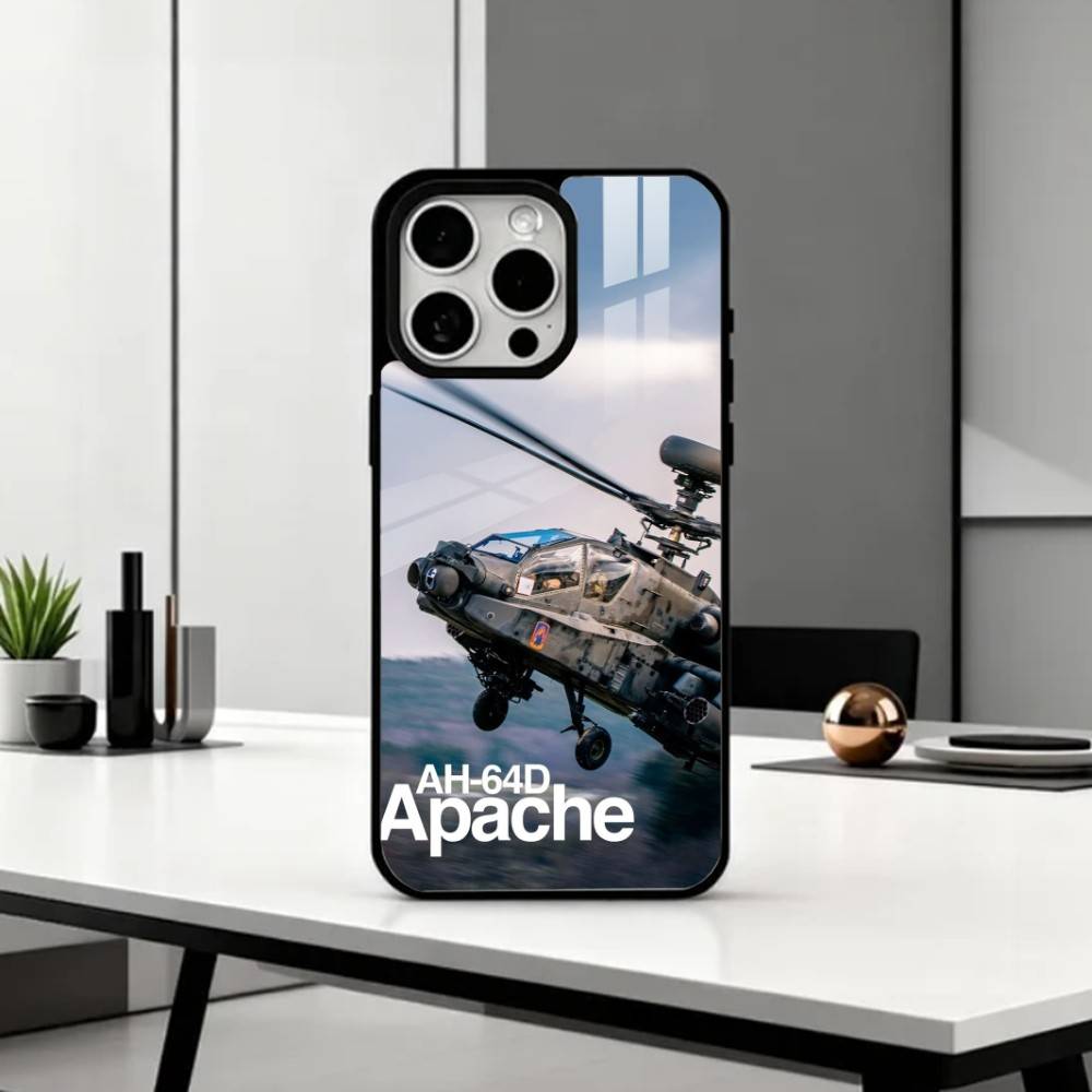 Apache AH-64 Helicopter Gunships Phone Case For iPhone17,16,15,14,13,12,11 Plus,Pro Max Magnetic For Magsafe Wireless Charging