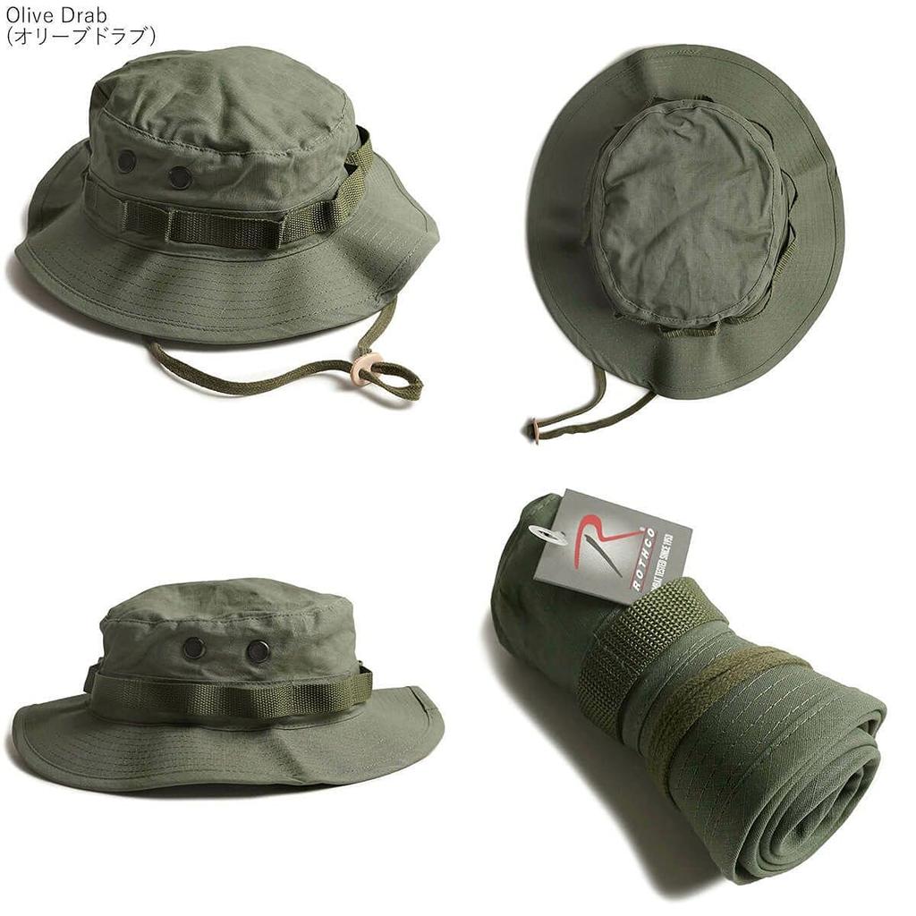 Rothco Cotton Ripstop Boonie Woodland Size 7 Hat, Camo, 3/4 [Used]