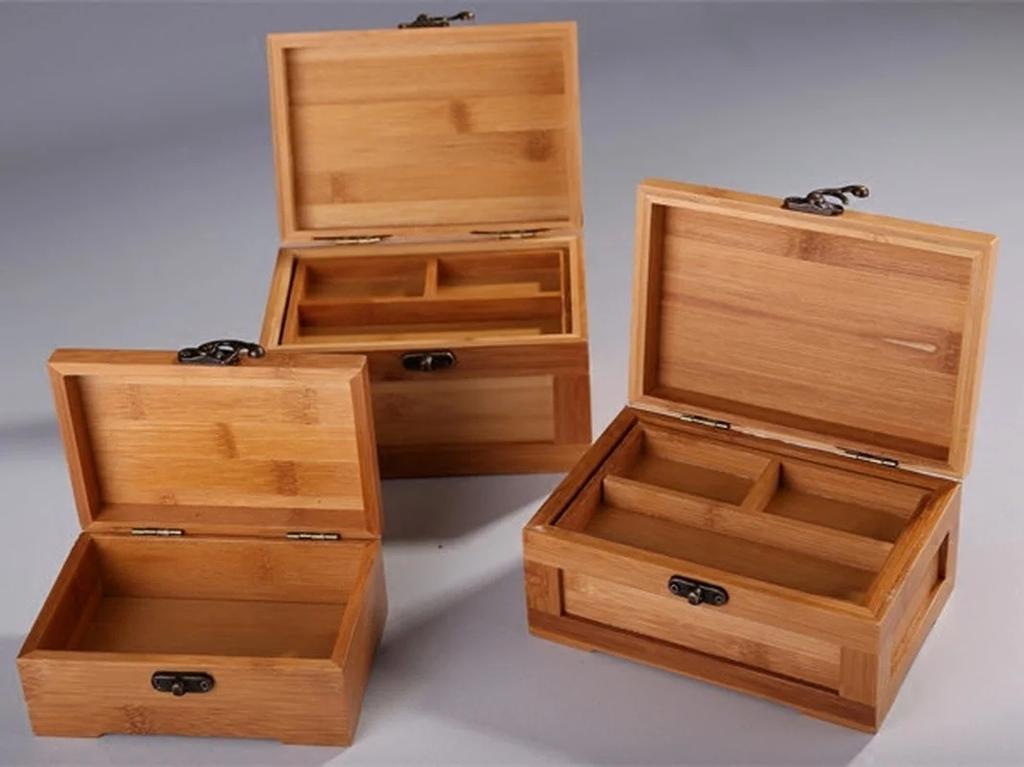 Korean Princess Bamboo Jewelry Box Wooden Jewelry Organizer Storage Holder Small Collection Display Gift Box For Women