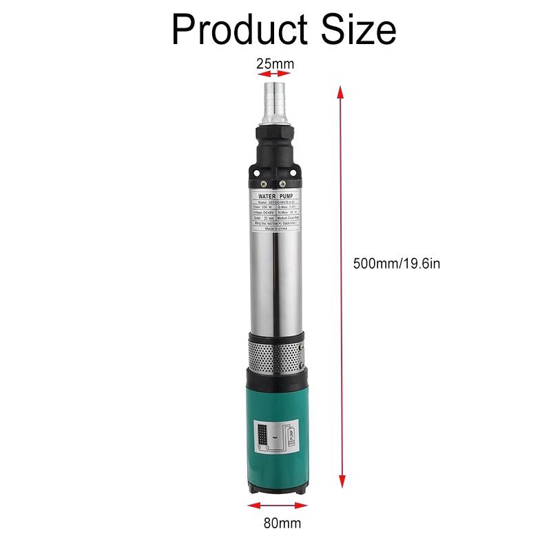 12/24V/48V 10/15 meters Deep Well Water Pump Solar Water Agricultural Irrigation Garden Pump High Lift DC Screw Submersible Pump
