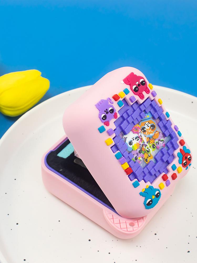 3D Animal Print Silicone Case Protective Case with Lanyard Protective Skin Sleeve for Bitzee Digital Pet Interactive Virtual