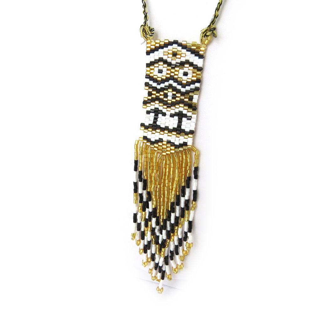 Les Trésors De Lily [N4619] - Black Gold 'Altai' Designer Long Necklace
