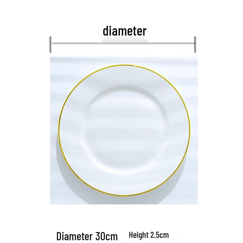 Nordic Gold Rim Steak Knife & Fork Plate Set - Western Dining & Breakfast Tableware