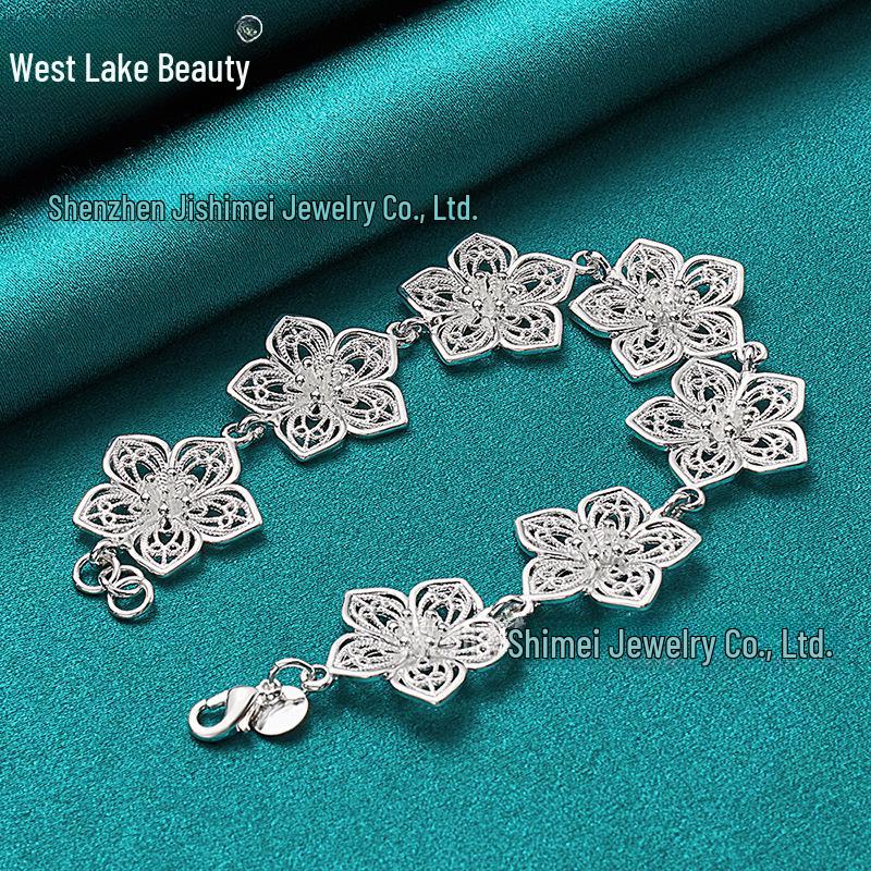 West Lake Beauty Sakura Silver Bracelet