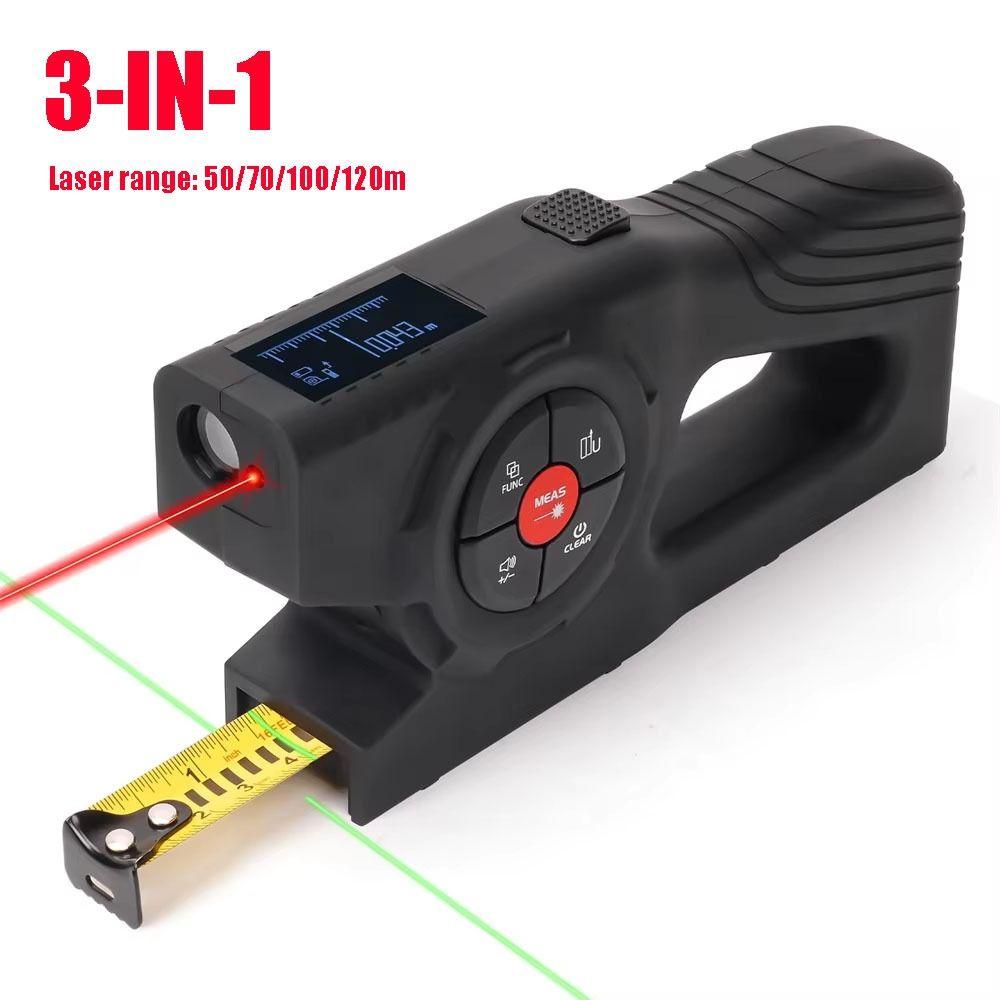 3-in-1 Laser Tape Measure Rechargeable Laser Rangefinder Digital Tape Measure Construction