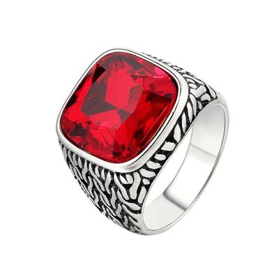 Bagues à motif de grosse pierre pour hommes, bijoux Cool, couleur or, bijoux de fête pour hommes